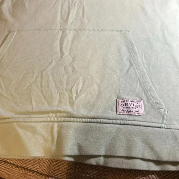 ORVIS WOMEN GREEN BLUE WHITE HOODIE PULLOVER KANGAROO POCKET/LONG SLEEVE - Picture 4 of 6